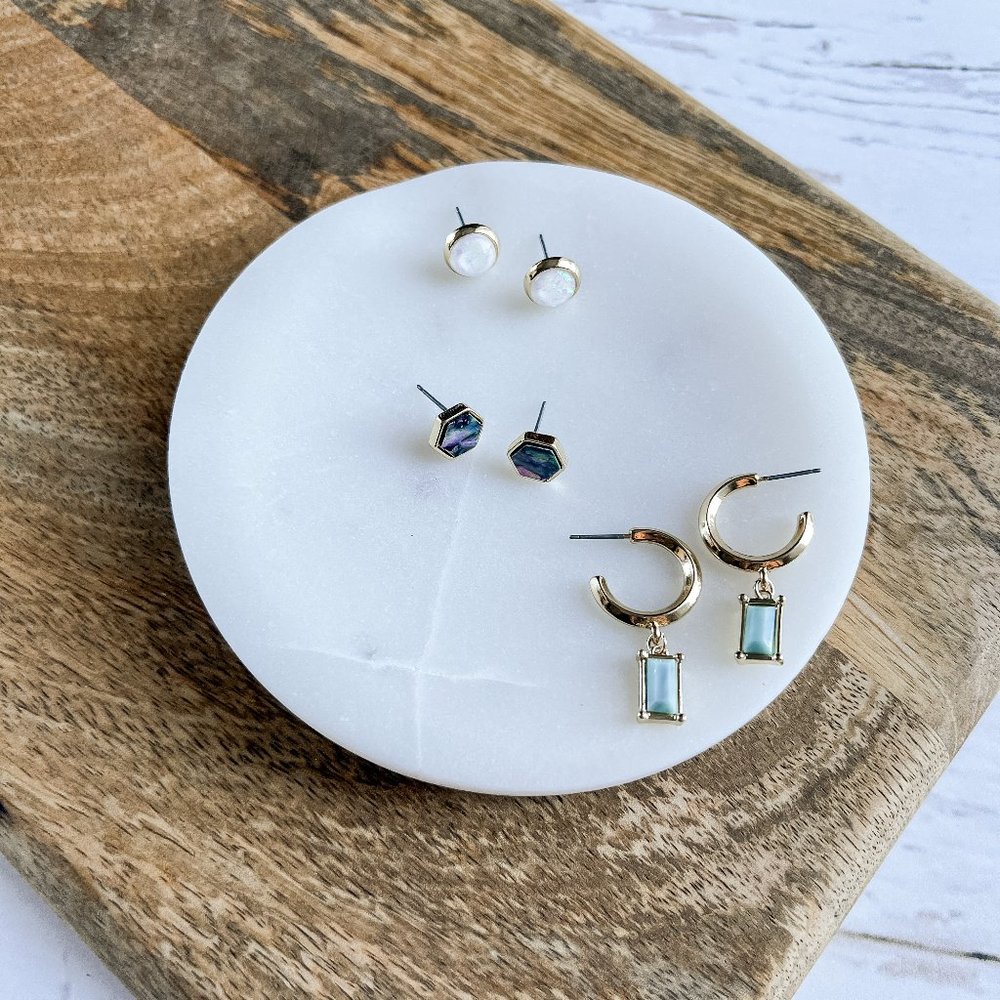 THE GRETA STUD HOOP EARRING SET